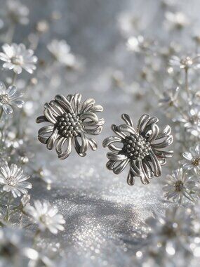 Chrysanthemum Earrings, Italian Artisan Floral Statement Earrings